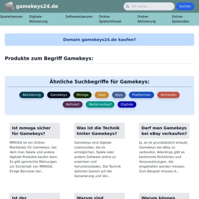 Screenshot gamekeys24.de