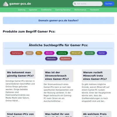 Screenshot gamer-pcs.de