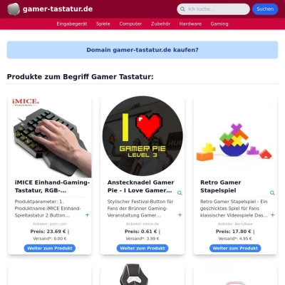 Screenshot gamer-tastatur.de