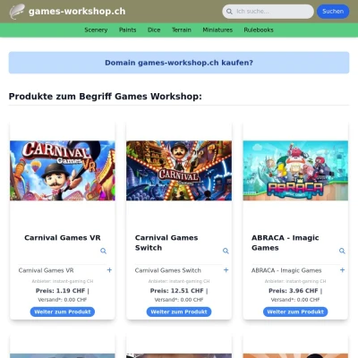 Screenshot games-workshop.ch