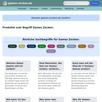 Screenshot games-zocken.de