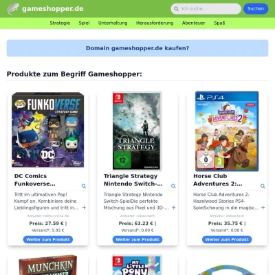 Screenshot gameshopper.de