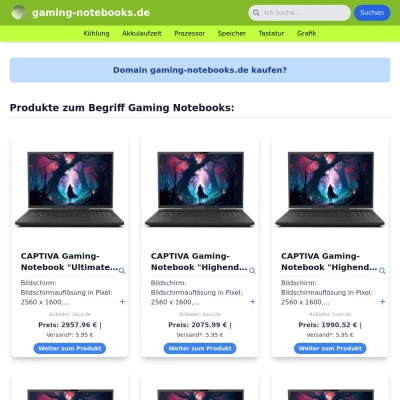 Screenshot gaming-notebooks.de