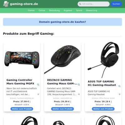 Screenshot gaming-store.de