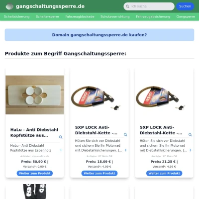 Screenshot gangschaltungssperre.de