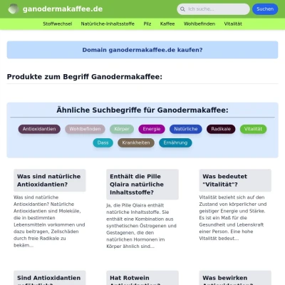 Screenshot ganodermakaffee.de
