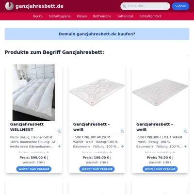 Screenshot ganzjahresbett.de