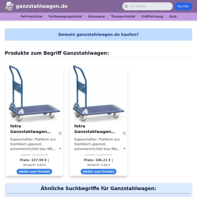 Screenshot ganzstahlwagen.de