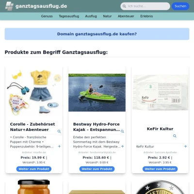 Screenshot ganztagsausflug.de