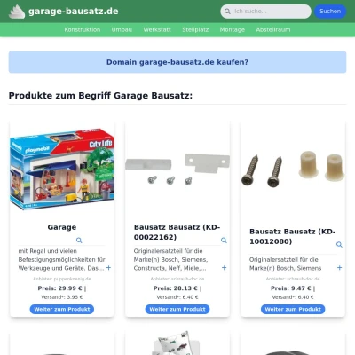 Screenshot garage-bausatz.de