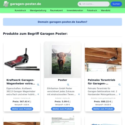 Screenshot garagen-poster.de