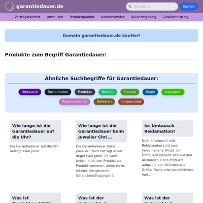 Screenshot garantiedauer.de