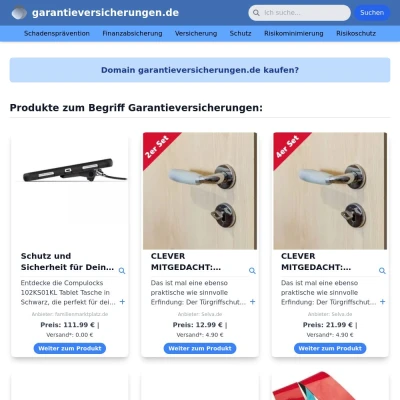 Screenshot garantieversicherungen.de