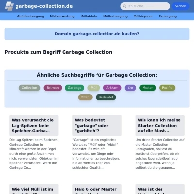 Screenshot garbage-collection.de