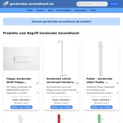 Screenshot garderobe-secondhand.de
