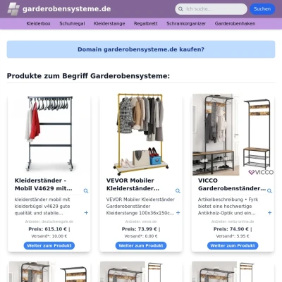 Screenshot garderobensysteme.de