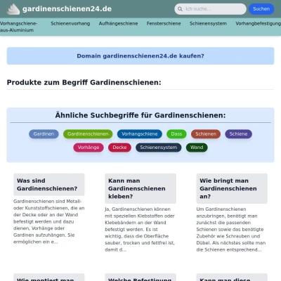 Screenshot gardinenschienen24.de