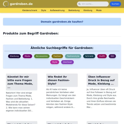 Screenshot gardroben.de