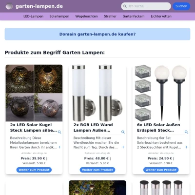 Screenshot garten-lampen.de