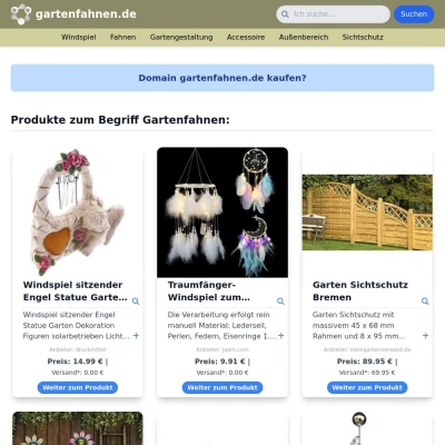 Screenshot gartenfahnen.de