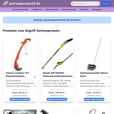 Screenshot gartengeraete24.de