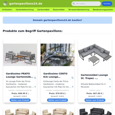 Screenshot gartenpavillons24.de