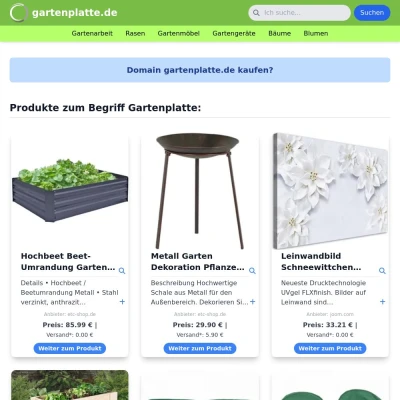 Screenshot gartenplatte.de