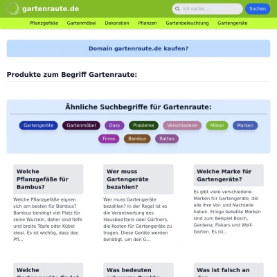 Screenshot gartenraute.de