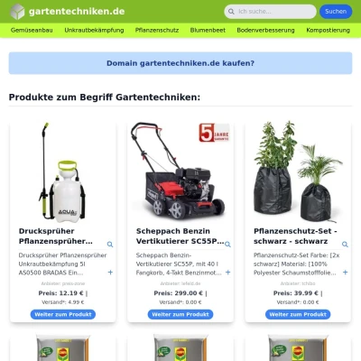 Screenshot gartentechniken.de