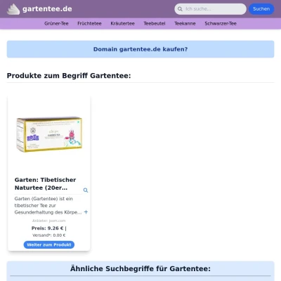 Screenshot gartentee.de