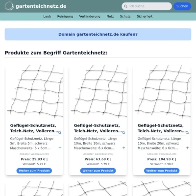 Screenshot gartenteichnetz.de