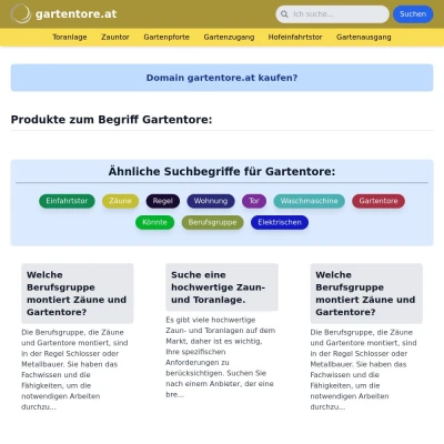 Screenshot gartentore.at