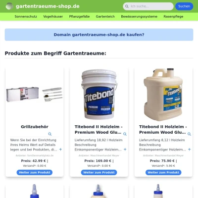 Screenshot gartentraeume-shop.de