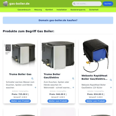 Screenshot gas-boiler.de