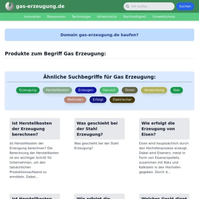 Screenshot gas-erzeugung.de