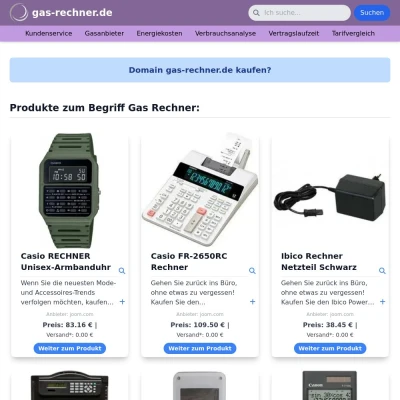 Screenshot gas-rechner.de