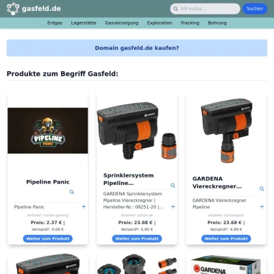Screenshot gasfeld.de
