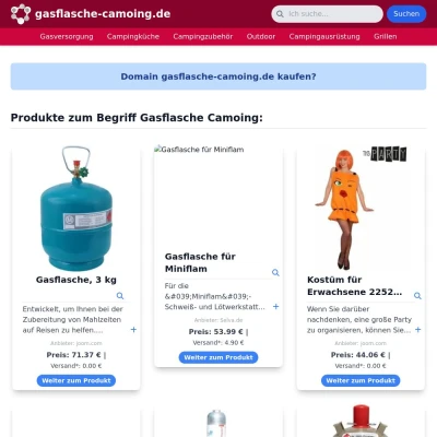 Screenshot gasflasche-camoing.de
