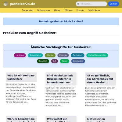 Screenshot gasheizer24.de