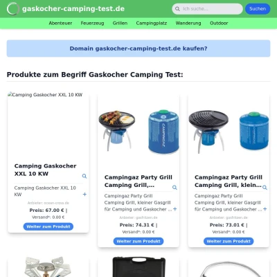 Screenshot gaskocher-camping-test.de