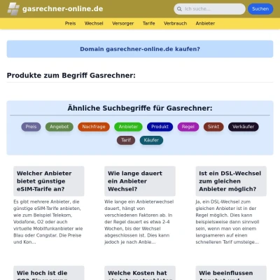 Screenshot gasrechner-online.de