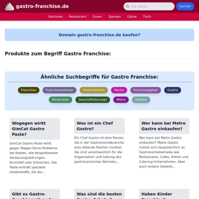 Screenshot gastro-franchise.de