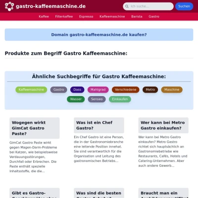 Screenshot gastro-kaffeemaschine.de