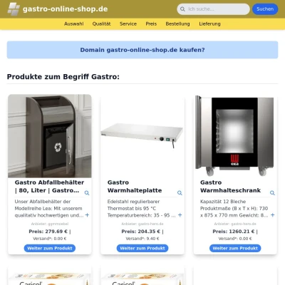 Screenshot gastro-online-shop.de