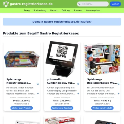 Screenshot gastro-registrierkasse.de