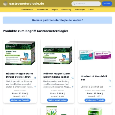 Screenshot gastroeneterologie.de