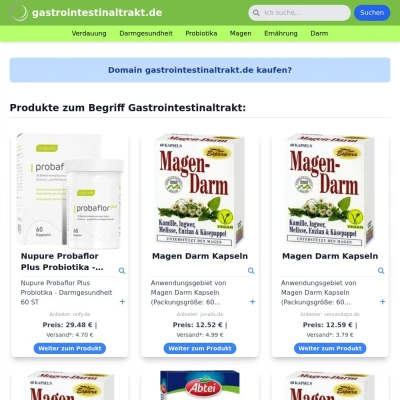 Screenshot gastrointestinaltrakt.de