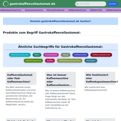 Screenshot gastrokaffeevollautomat.de