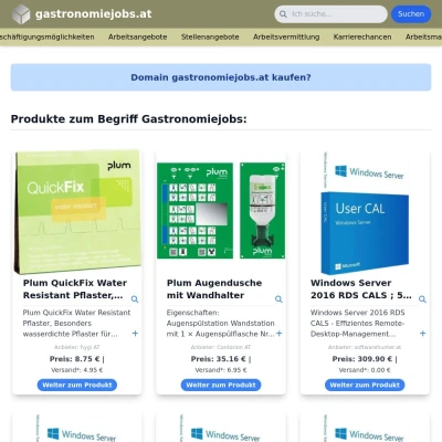 Screenshot gastronomiejobs.at