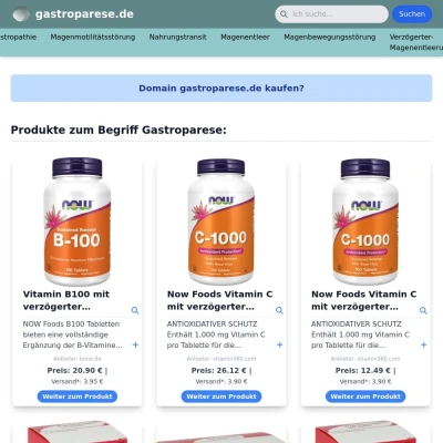 Screenshot gastroparese.de